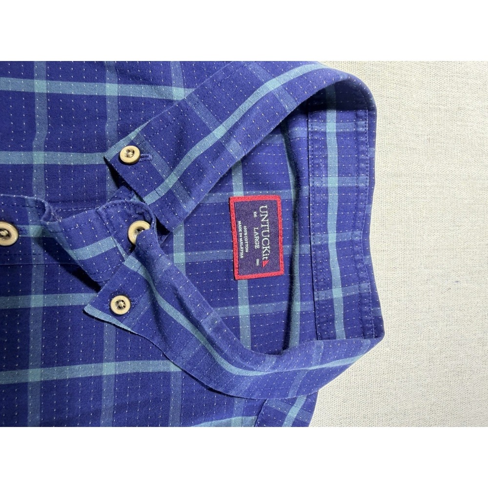 UNTUCKit Men's Long Sleeve Shirt Blue, Button-Up, Size Large, 100% Cotton - Picture 1 of 4
